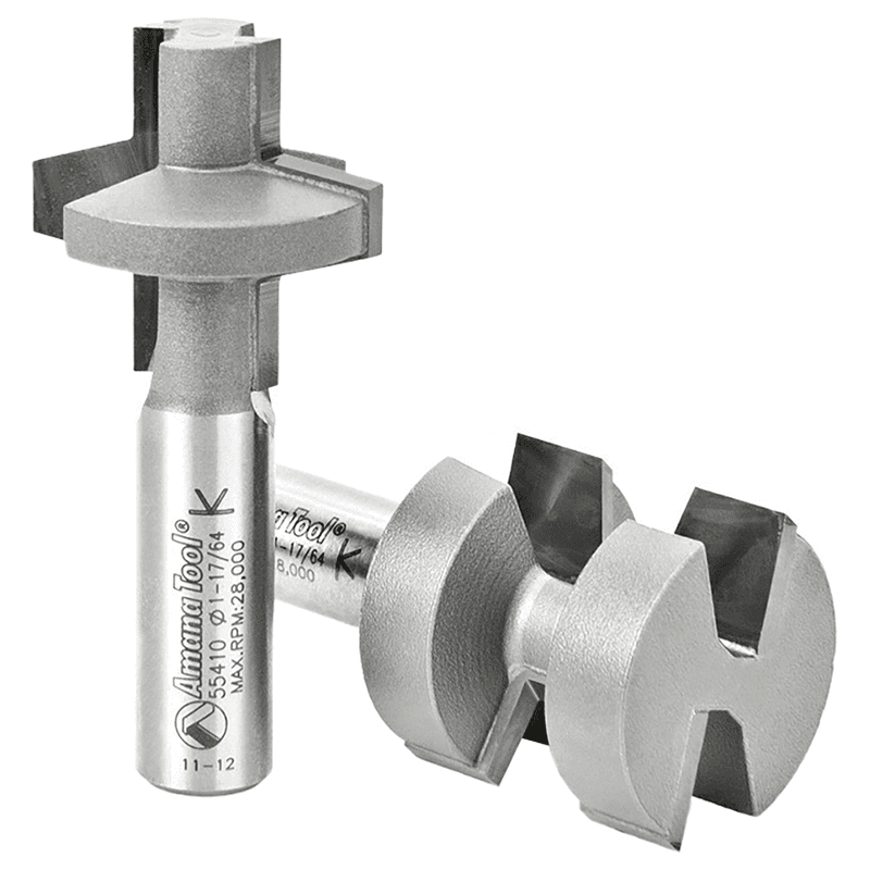 1-1/4" 2-Piece Wedge Tongue/Groove Bit, 2-Flute, 1/2" Shank - Alt Image 1