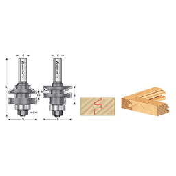 1-5/8" x 3-5/16" Ogee 2-Piece Stile and Rail Set, 2-Wing, 1/2" Shank - Alt Image 2