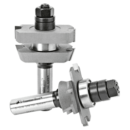 1-7/8" Dia x 5/8" to 1-1/8" Carbide Tipped Adjustable Straight with Bevel Instile and Rail System, 18°, 1/2" Shank Set Alt 2 - Image
