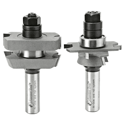 1-7/8" Dia x 5/8" to 1-1/8" Carbide Tipped Adjustable Straight with Bevel Instile and Rail System, 18°, 1/2" Shank Set Main - Image