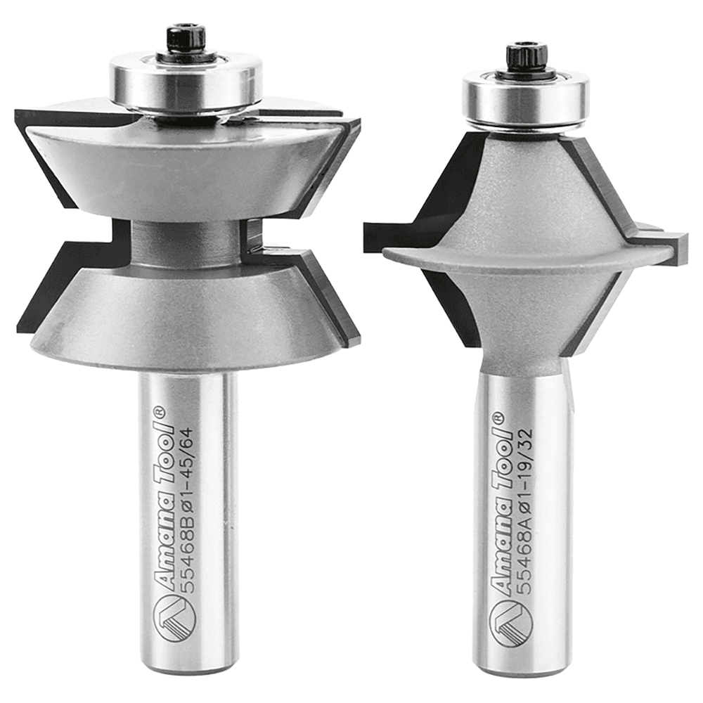 1-19/32" Dia x 1" Carbide Tipped Edge Banding 60°, 1/2" Shank Set (2-Piece) Main - Image
