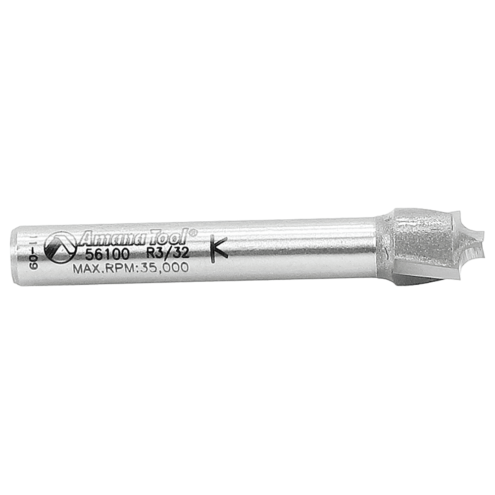 3/8" Dia x 5/16" Carbide Tipped Plunge Beading Bit, 3/32" Radius, 1/4" Shank Alt 2 - Image