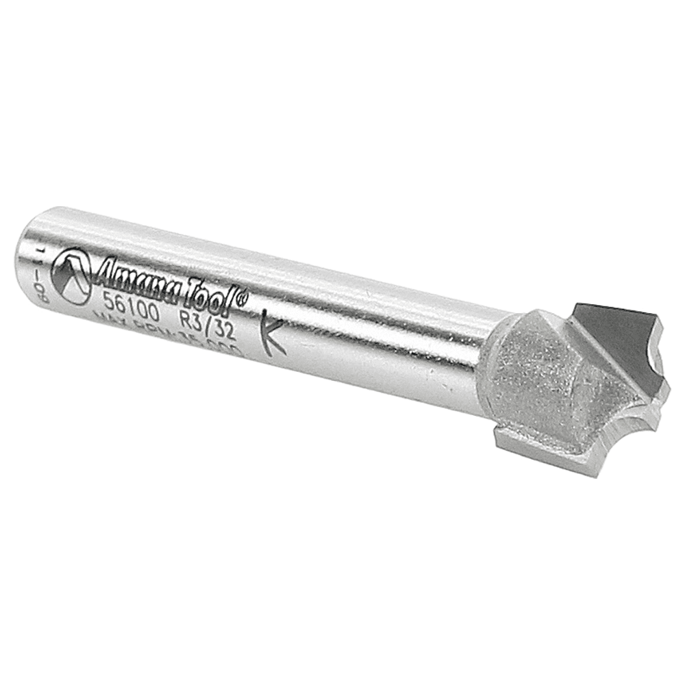 3/8" Dia x 5/16" Carbide Tipped Plunge Beading Bit, 3/32" Radius, 1/4" Shank Alt 3 - Image