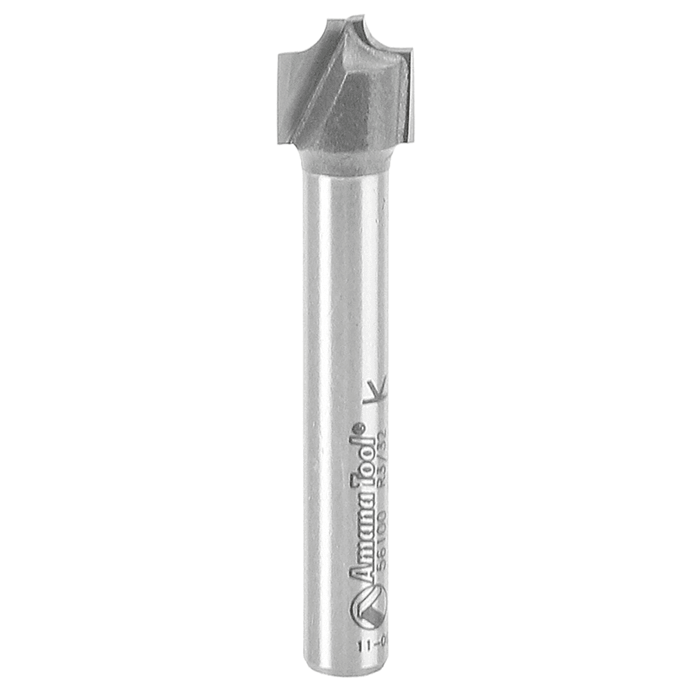 3/8" Dia x 5/16" Carbide Tipped Plunge Beading Bit, 3/32" Radius, 1/4" Shank Main - Image