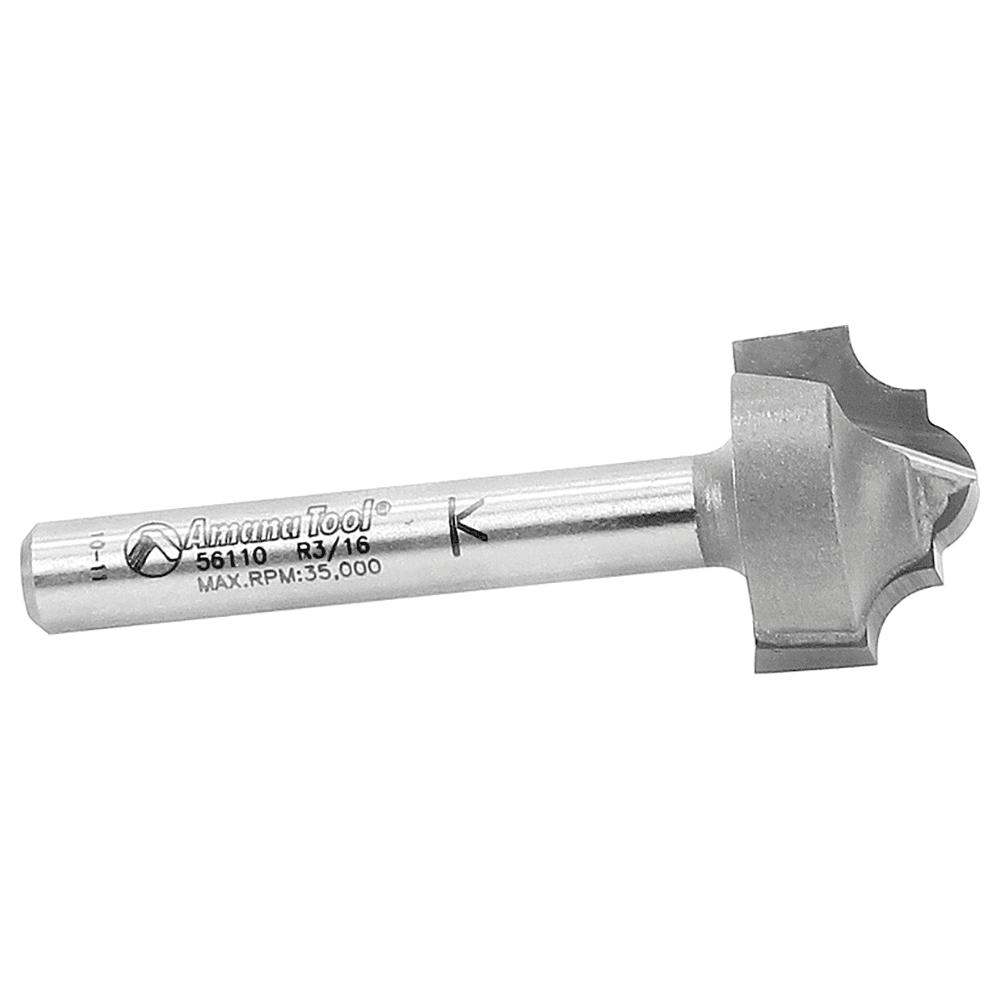 3/4" Dia x 1/2" Carbide Tipped Plunging Classical Router Bit, 9/64" Radius, 1/4" Shank Alt 2 - Image