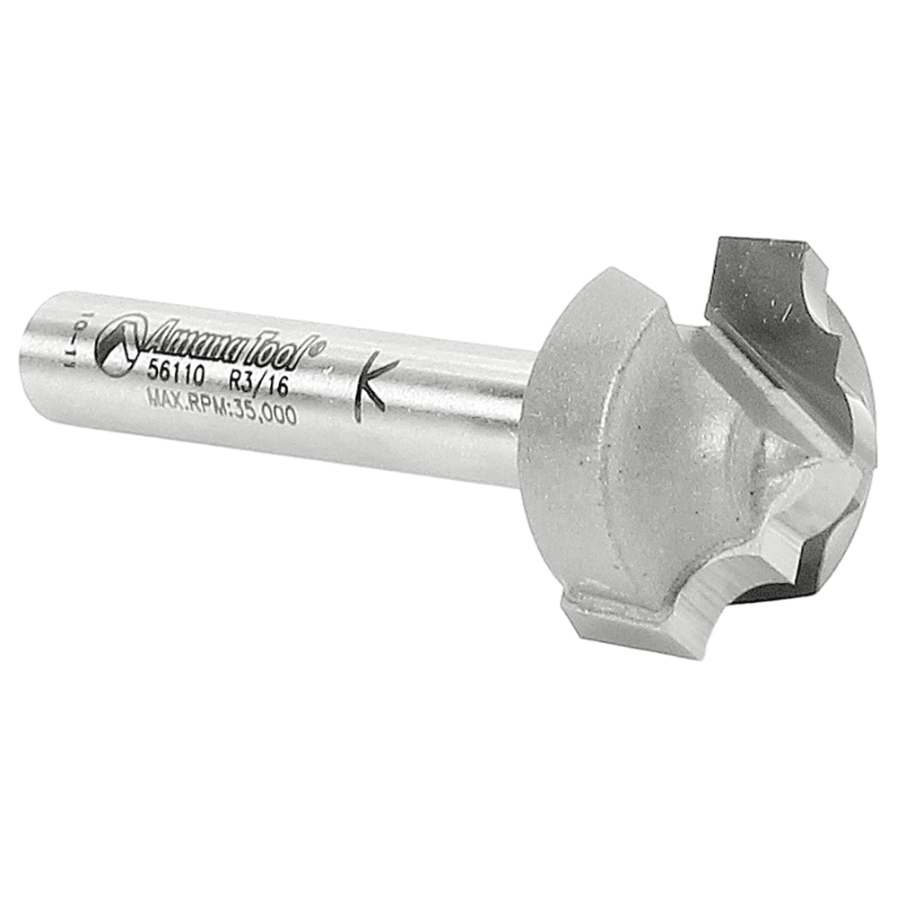 3/4" Dia x 1/2" Carbide Tipped Plunging Classical Router Bit, 9/64" Radius, 1/4" Shank Alt 3 - Image