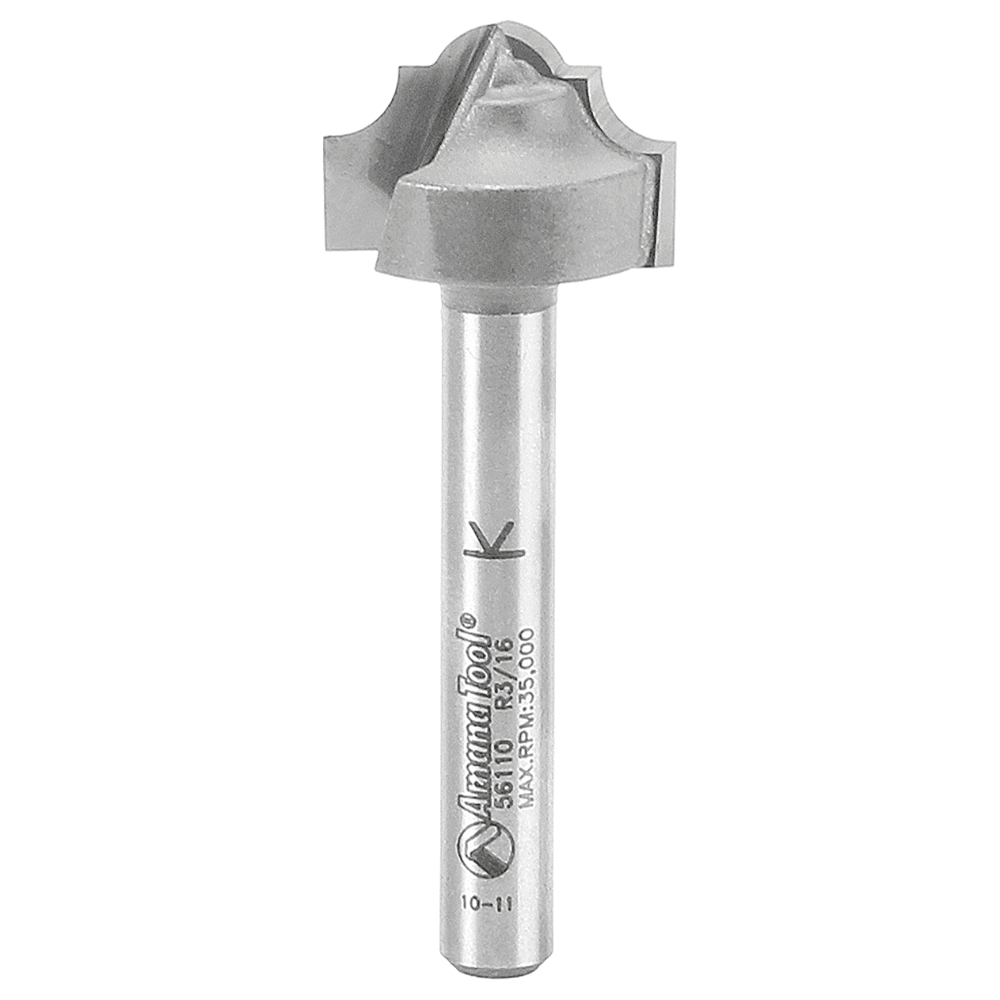 3/4" Dia x 1/2" Carbide Tipped Plunging Classical Router Bit, 9/64" Radius, 1/4" Shank Main - Image