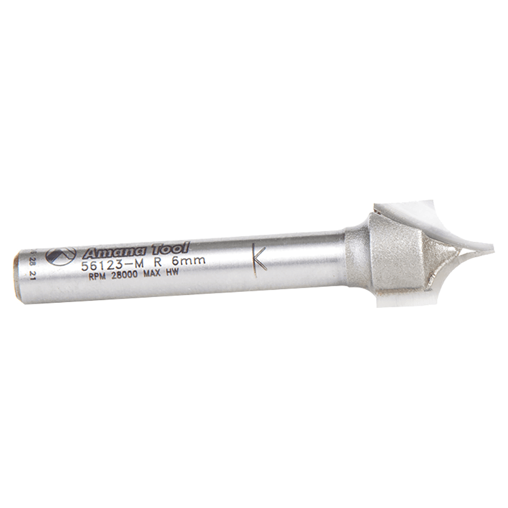 12mm Dia x 13mm Carbide Tipped Point Cutting Roundover 6mm Radius Router Bit, 6mm Shank Alt 2 - Image
