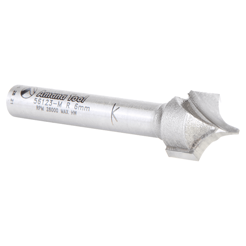 12mm Dia x 13mm Carbide Tipped Point Cutting Roundover 6mm Radius Router Bit, 6mm Shank Alt 3 - Image
