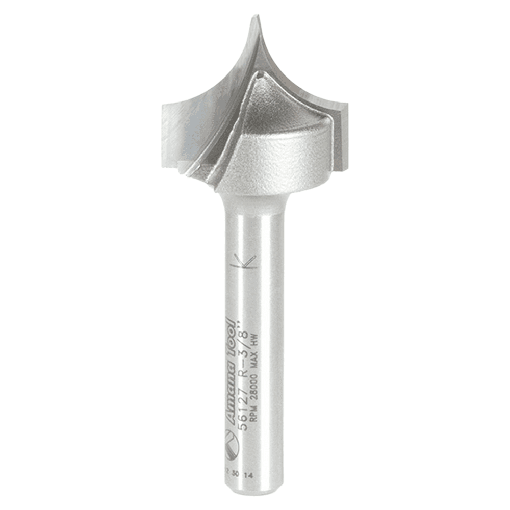 3/4" Dia x 5/8" Carbide Tipped Point Cutting Roundover 3/8" Radius Router Bit, 1/4" Shank Main - Image