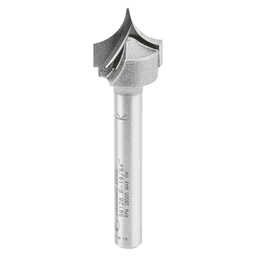 19/32" Dia x 1/2" Carbide Tipped Point Cutting Roundover 19/64" Radius Router Bit, 1/4" Shank Main - Image