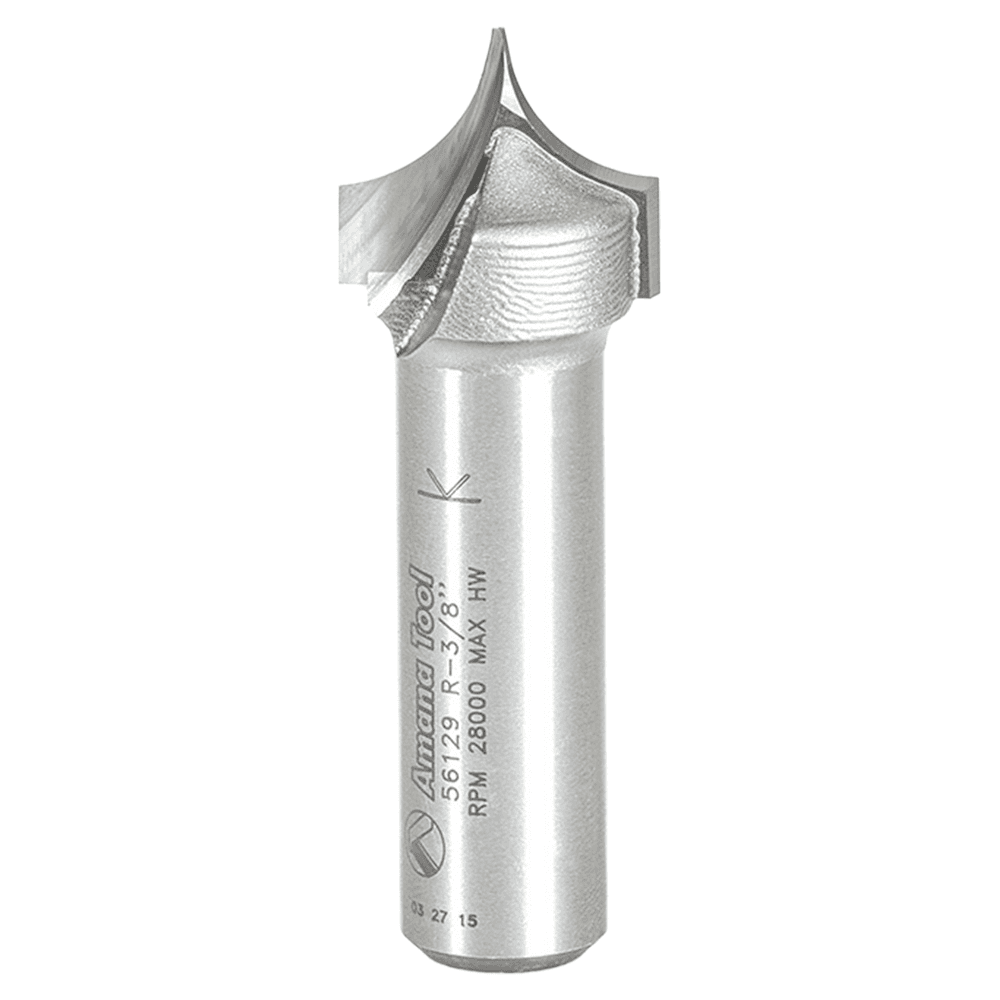 3/4" Dia x 5/8 Carbide Tipped Point Cutting Roundover 3/8" Radius Router Bit, 1/2" Shank Main - Image