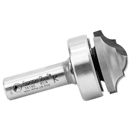 1-3/8" Dia x 9/16" Carbide Tipped Classical Plunge Core Box Bit with Upper BB 1/4" Radius, 1/2" Shank Alt 2 - Image
