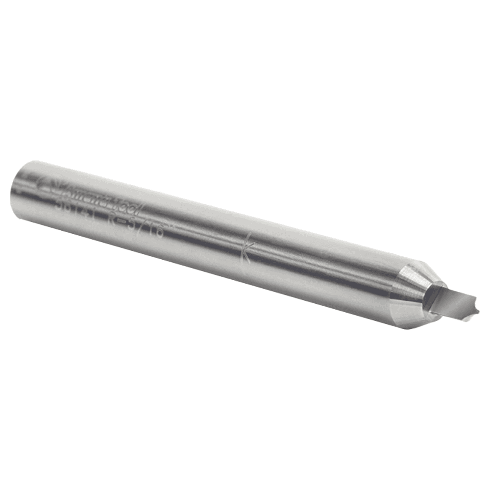 5/64" Dia x 3/16" Solid Carbide Point Cutting Roundover 1/32" Radius Router Bit, 1/4" Shank Alt 3 - Image