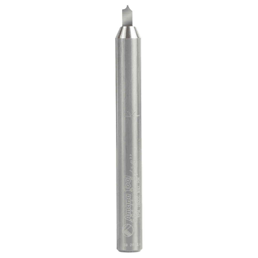 5/64" Dia x 3/16" Solid Carbide Point Cutting Roundover 1/32" Radius Router Bit, 1/4" Shank Main - Image