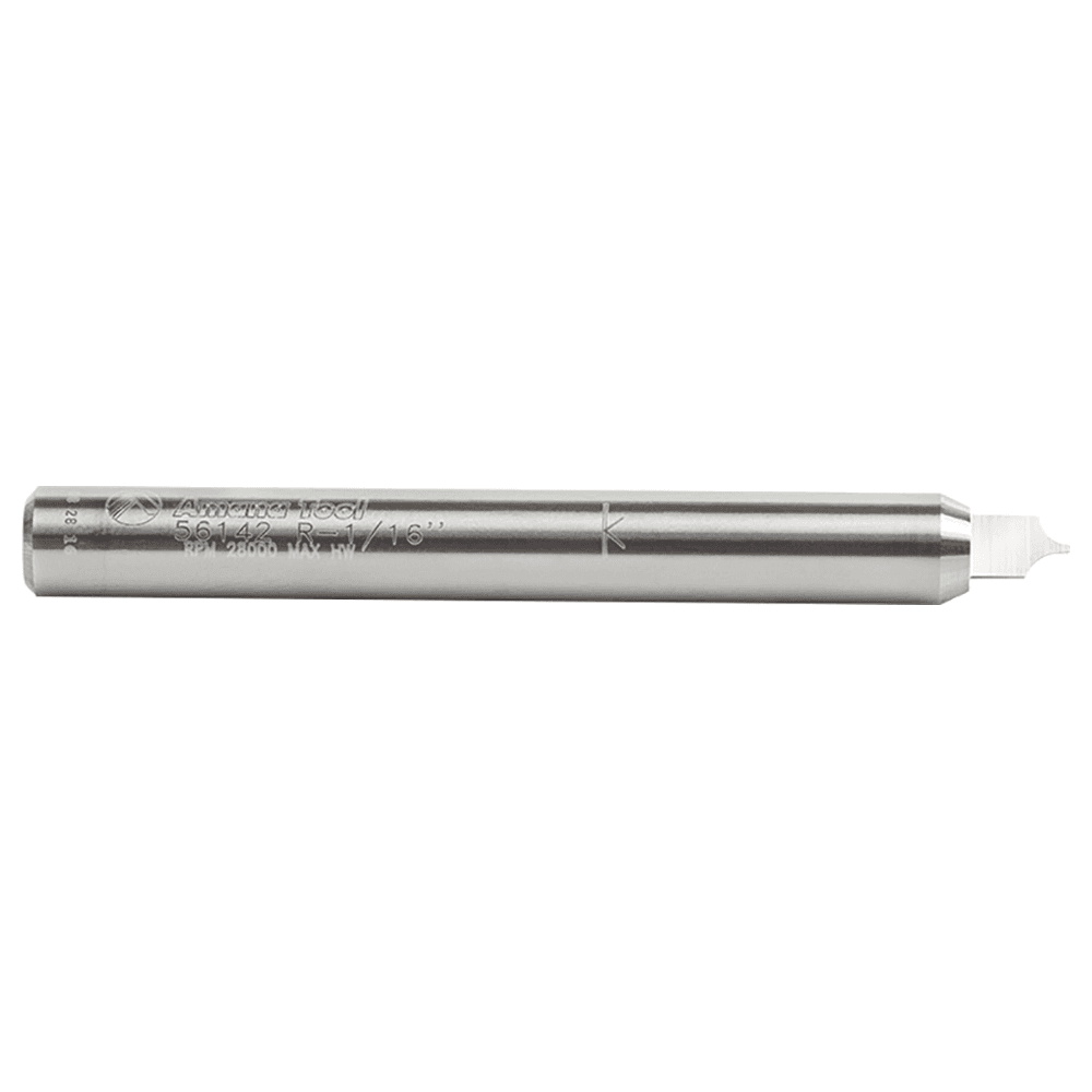 9/64" Dia x 7/32" Solid Carbide Point Cutting Roundover 1/16" Radius Router Bit, 1/4" Shank Alt 2 - Image