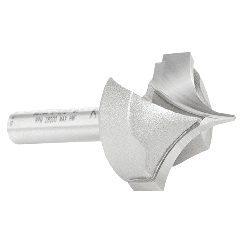 1" Dia x 3/4" Carbide Tipped Point Cutting Roundover 1/2" Radius Router Bit, 1/4" Shank Alt 3 - Image