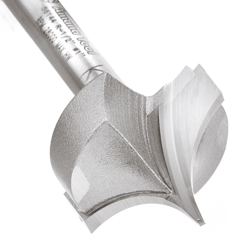 1" Dia x 3/4" Carbide Tipped Point Cutting Roundover 1/2" Radius Router Bit, 1/4" Shank Alt 5 - Image