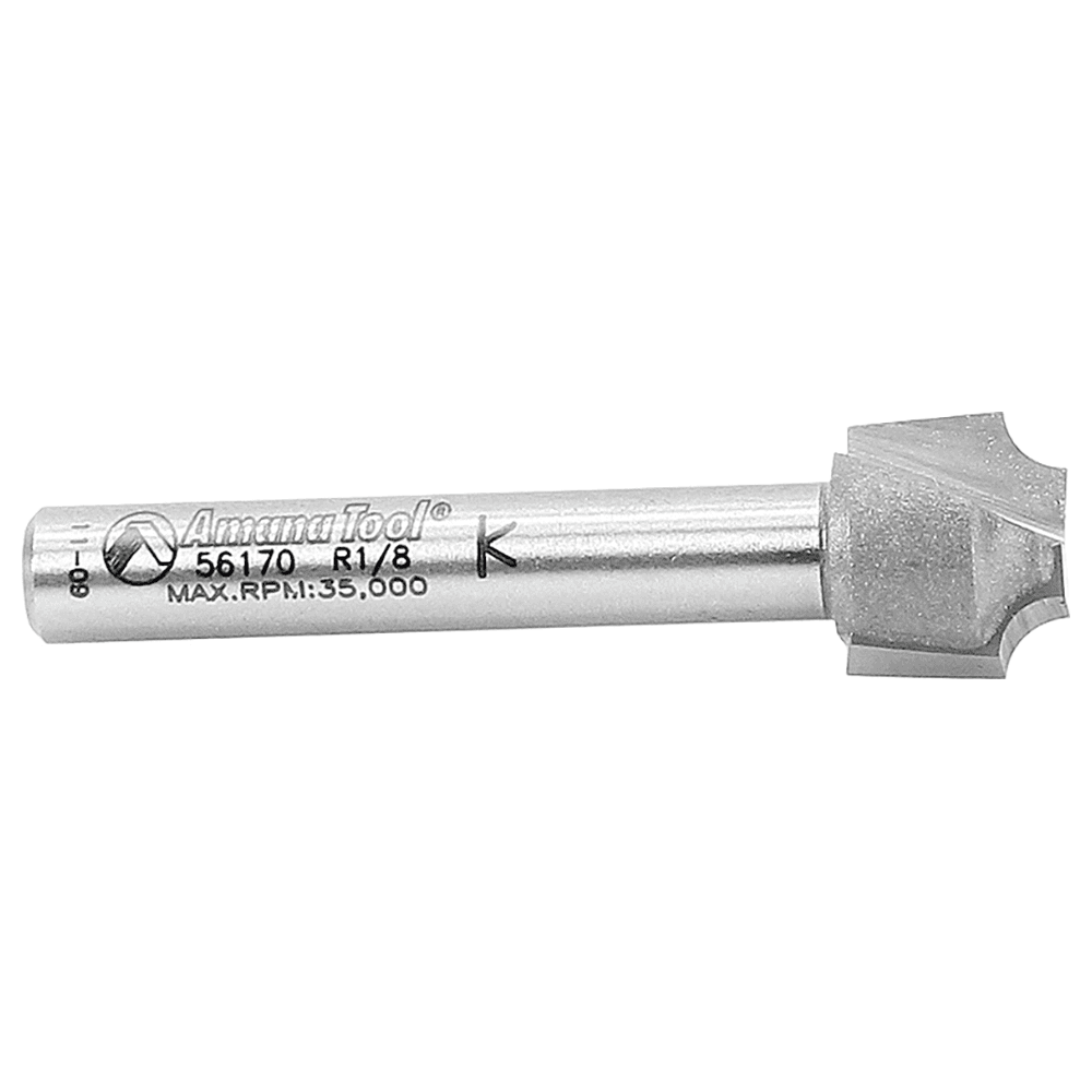 1/2" Dia x 3/8" Carbide Tipped Plunge Beading Bit, 1/8" Radius, 1/4" Shank Alt 2 - Image