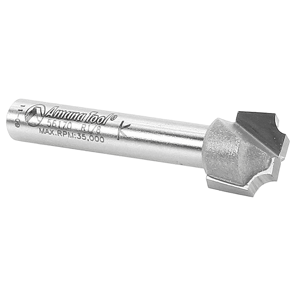 1/2" Dia x 3/8" Carbide Tipped Plunge Beading Bit, 1/8" Radius, 1/4" Shank Alt 3 - Image
