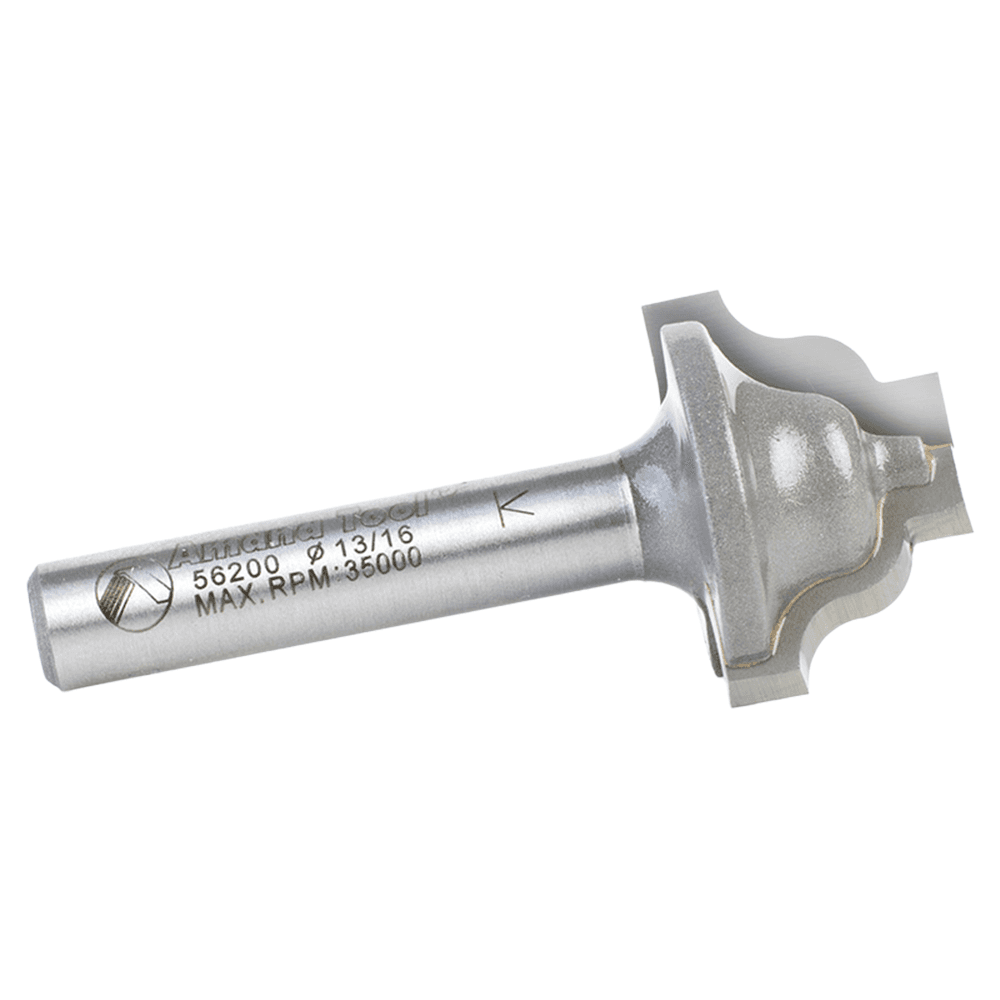 13/16" Dia x 33/64" Carbide Tipped Plunging Ogee Stile 1/8" Radius, 1/4" Shank Alt 2 - Image