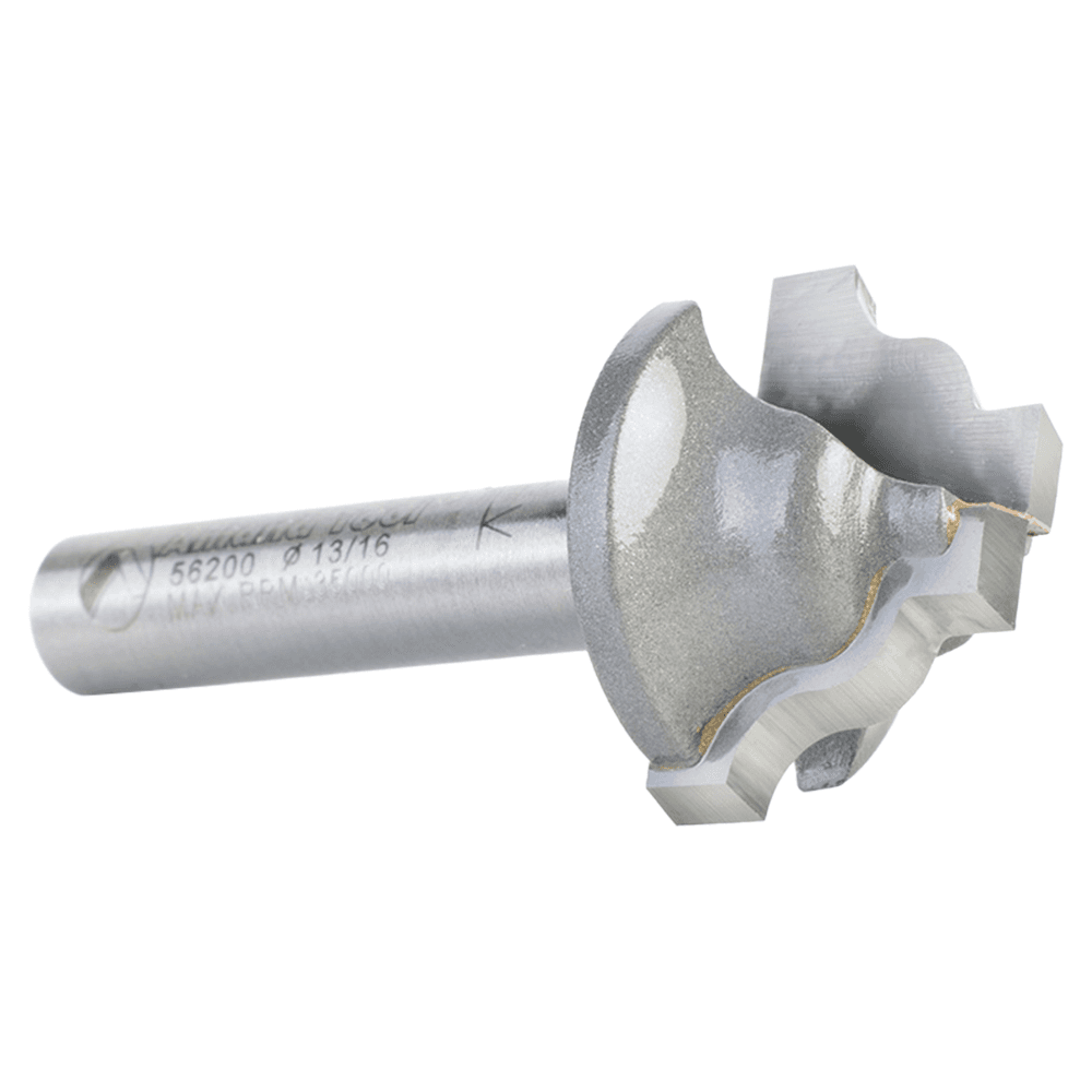 13/16" Dia x 33/64" Carbide Tipped Plunging Ogee Stile 1/8" Radius, 1/4" Shank Alt 3 - Image