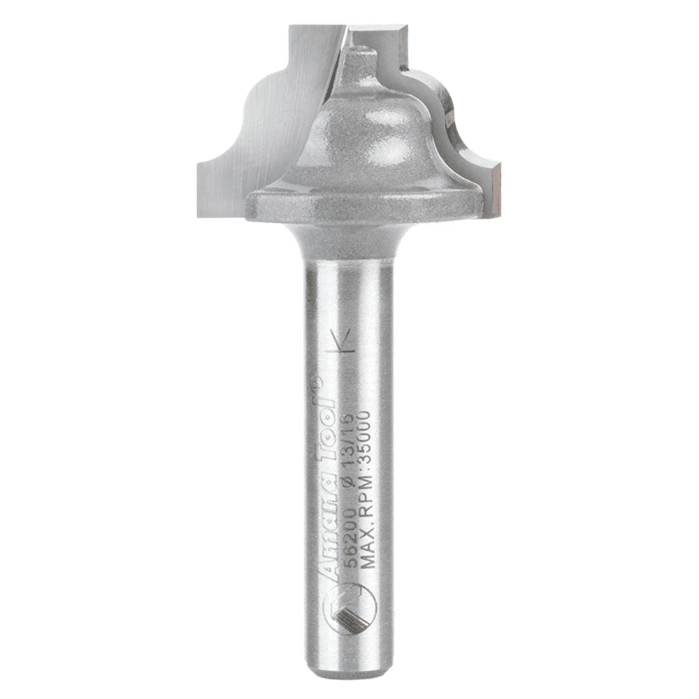 13/16" Dia x 33/64" Carbide Tipped Plunging Ogee Stile 1/8" Radius, 1/4" Shank Main - Image
