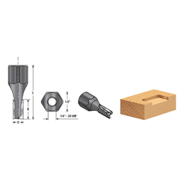 1/4" + 0.015" Straight No Shear Mortising Screw Cutter, 2-Flute - Alt Image 3