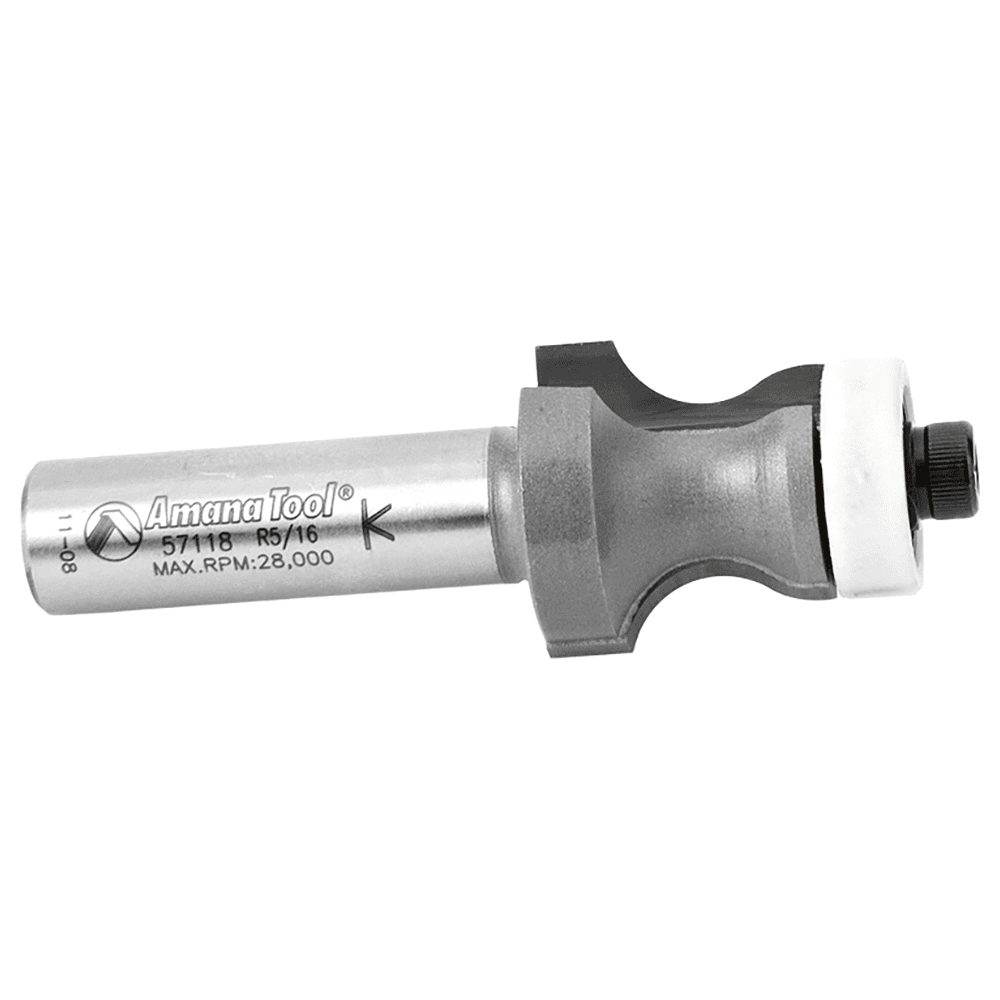 1" Dia x 7/8" Carbide Tipped Countertop No-Drip with Ultra-Glide Radius Bearing Guide Solid Surface, 5/16" Angle, 1/2" Shank Alt 2 - Image