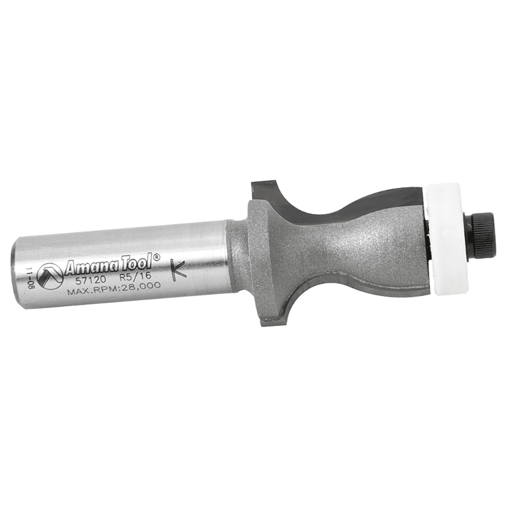 1" Dia x 1-1/8" Carbide Tipped Countertop No-Drip with Ultra-Glide Radius Bearing Guide Solid Surface, 5/16" Angle, 1/2" Shank Alt 2 - Image