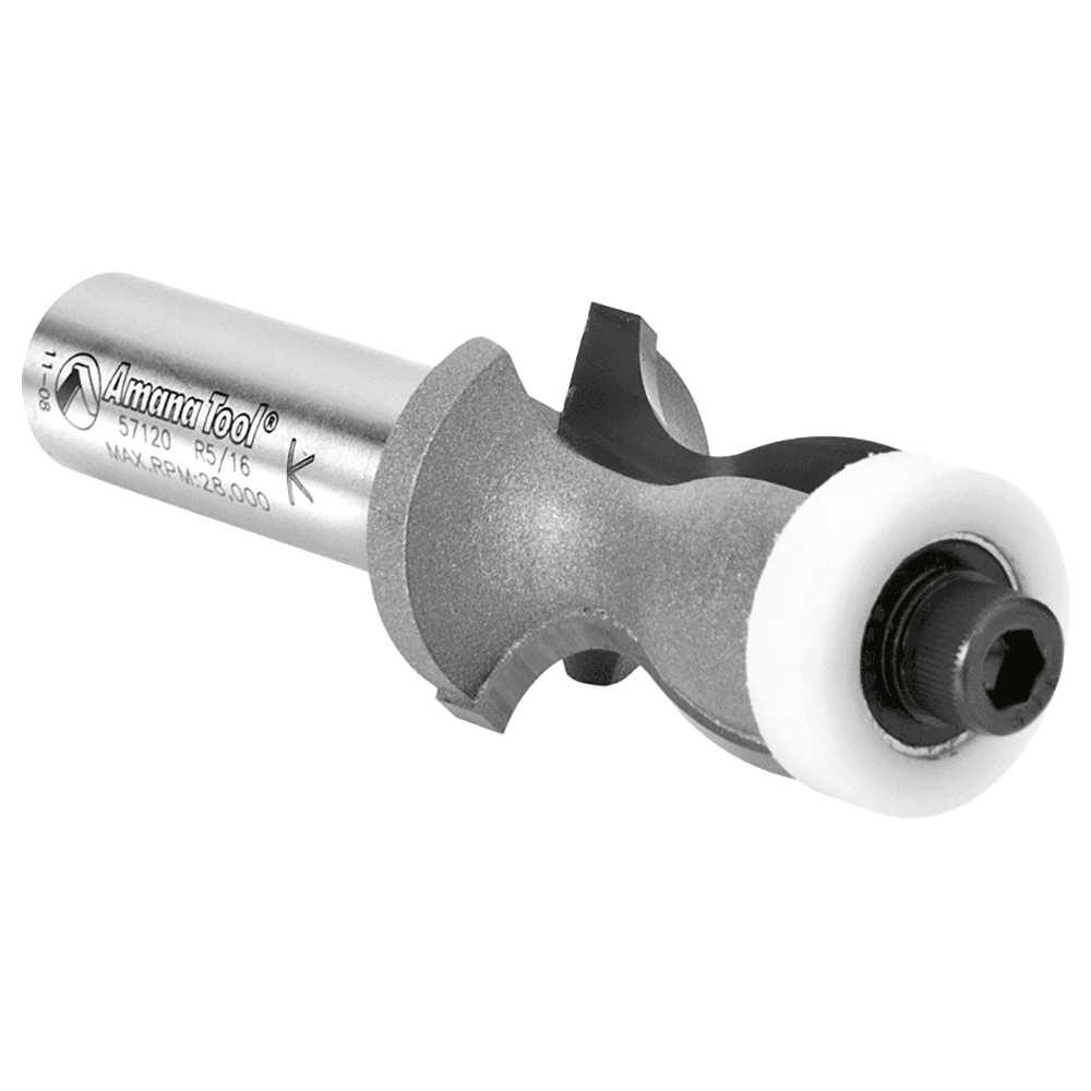1" Dia x 1-1/8" Carbide Tipped Countertop No-Drip with Ultra-Glide Radius Bearing Guide Solid Surface, 5/16" Angle, 1/2" Shank Alt 3 - Image