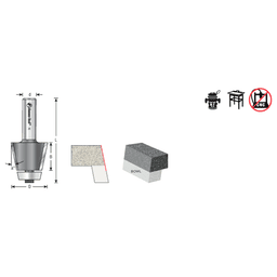 1-1/4" Dia x 15/16" Carbide Tipped Undermount Bowl Solid Surface, 10°, 1/2" Shank Alt 1 - Image