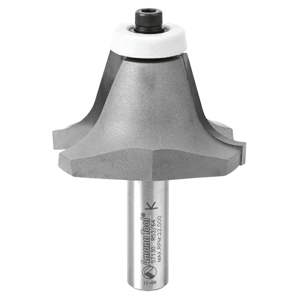 2-1/4" Dia x 1-1/4" Carbide Tipped Undermount Bowl Solid Surface Round Over Bit, 18°, 1/2" Shank Main - Image