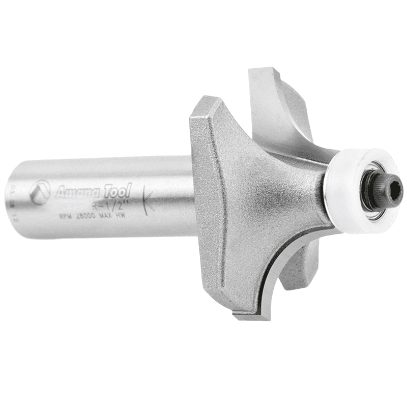 1-1/2" x 1/2" Radius Corner Rounding Bit with Ball Bearing Guide Solid Surface, 2-Flute, 1/2" Shank - Alt Image 2