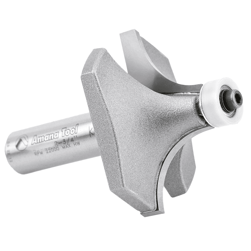 2" x 3/4" Radius Corner Rounding Bit with Ball Bearing Guide Solid Surface, 2-Flute, 1/2" Shank - Alt Image 2