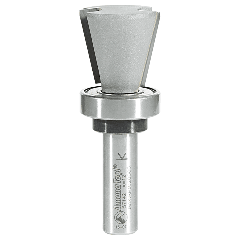 1-1/8" Dia x 1" Carbide Tipped Solid Surface Top Mount Bowl 14° Angle Router Bit, 1/2" Shank Main - Image