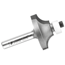 1-1/8" x 5/16" Radius Corner Rounding Bit with Ball Bearing Guide Solid Surface, 2-Flute, 1/4" Shank - Alt Image 1