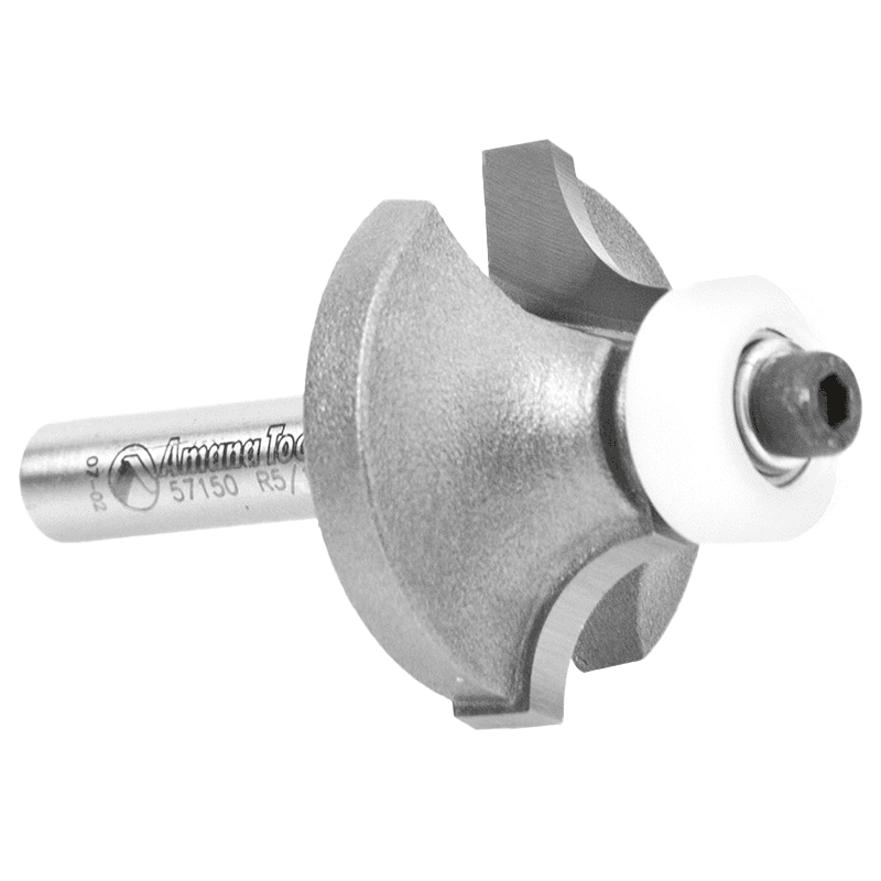 1-1/8" x 5/16" Radius Corner Rounding Bit with Ball Bearing Guide Solid Surface, 2-Flute, 1/4" Shank - Alt Image 2