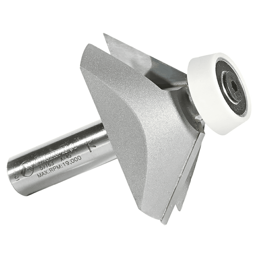 2-3/8" x 2-7/8" Lansen 45&#730; Bevel Stainless Steel Edge Sink Solid Surface Router Bit, 2-Flute, 1/2" Shank - Alt Image 2