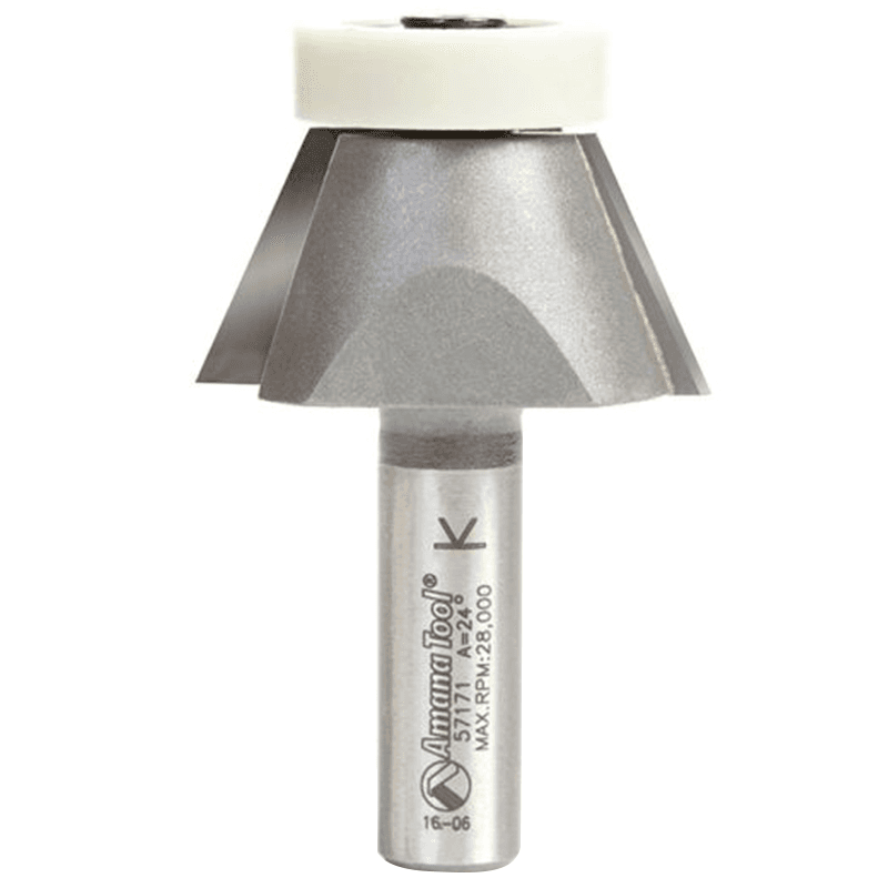 1-3/4" x 24&#730; Bevel Edge Router Bit, 2-Flute, 1/2" Shank - Main Image