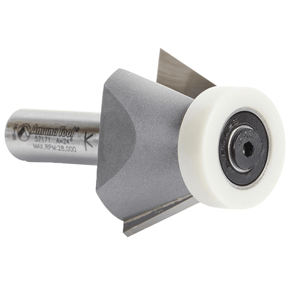 1-3/4" x 24&#730; Bevel Edge Router Bit, 2-Flute, 1/2" Shank - Alt Image 2
