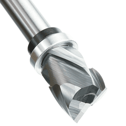 7/8" x 1-9/64" Solid Carbide (Brazed To Steel Shank) Spiral Pattern/Plunge Compression Bit, 1/2" Shank with Upper Ball Bearing Alt 4 - Image