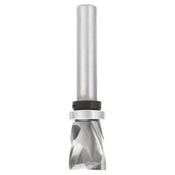 7/8" x 1-9/64" Solid Carbide (Brazed To Steel Shank) Spiral Pattern/Plunge Compression Bit, 1/2" Shank with Upper Ball Bearing Main - Image