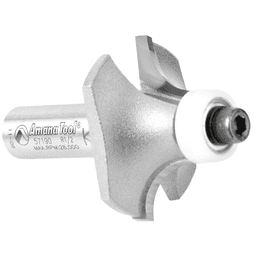 1-5/8" x 1/2" Radius Corner Rounding Bit with Ball Bearing Guide Solid Surface, 2-Flute, 1/2" Shank - Alt Image 2