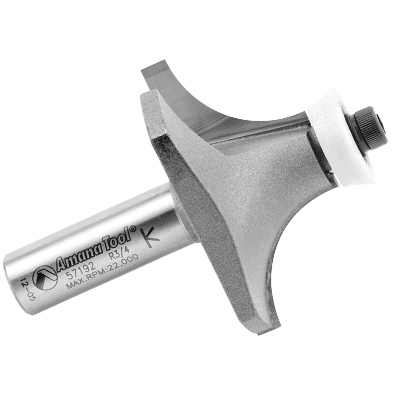 2-1/8" x 3/4" Radius Corner Rounding Bit with Ball Bearing Guide Solid Surface, 2-Flute, 1/2" Shank - Alt Image 1