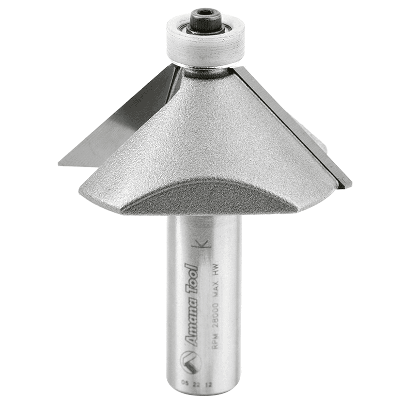 2" x 2-5/8" Chamfer Router Bit with Ball Bearing Guide Solid Surface, 2-Flute, 1/2" Shank - Main Image