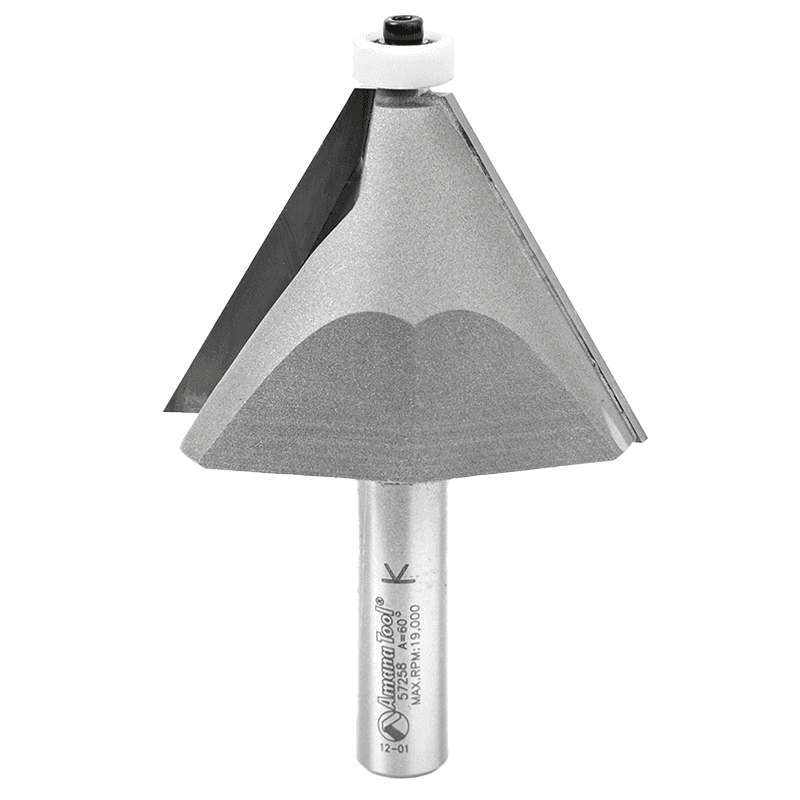 2-17/32" x 3-5/8" Chamfer Router Bit with Ball Bearing Guide Solid Surface, 2-Flute, 1/2" Shank - Main Image