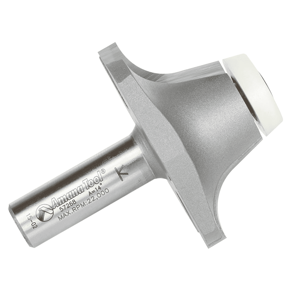 2-3/16" Dia x 63/64" Carbide Tipped Undermount Bowl Solid Surface Round Over Bit, 14°, 1/2" Shank Alt 2 - Image