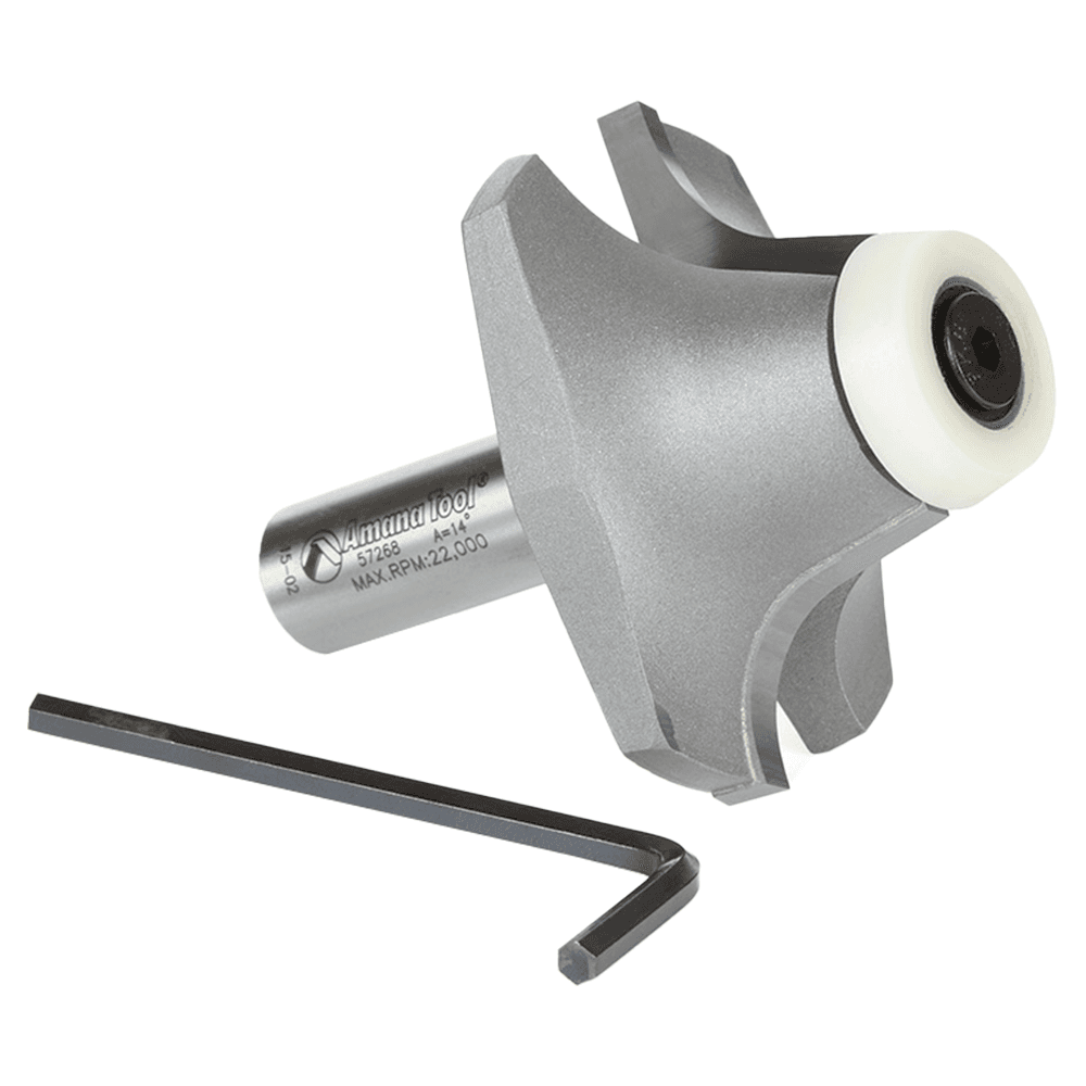 2-3/16" Dia x 63/64" Carbide Tipped Undermount Bowl Solid Surface Round Over Bit, 14°, 1/2" Shank Alt 3 - Image