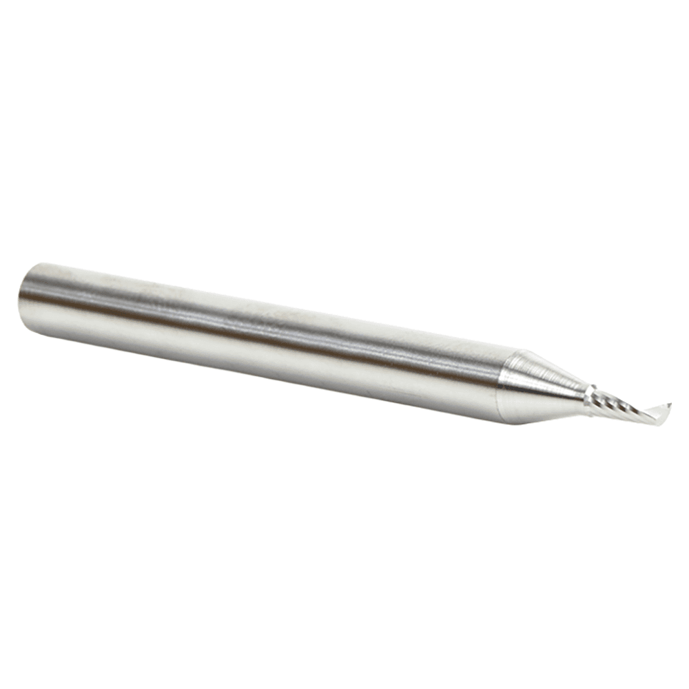 2.5mm Dia x 6mm Metric Solid Carbide CNC Spiral 'O' Single Flute, Aluminum Cutting, 6mm Shank, 64mm Long Up-Cut Router Bit Alt 2 - Image